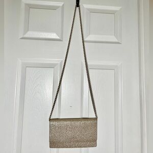 Kate Spade Burgess Court Brennan Crossbody Clutch in gold glitter NWOT